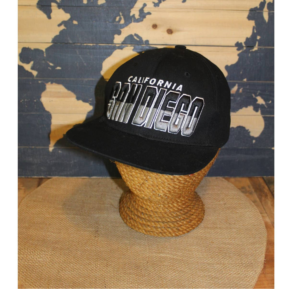 Black White brand California San Diego embroidered front baseball cap